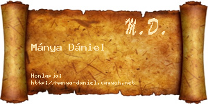 Mánya Dániel névjegykártya